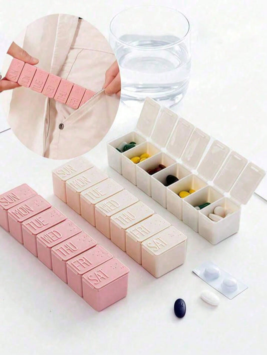 7-Day Pill Organizer Box, Suitable For Vitamins, Supplements And Medications, Easy Open Design For Seniors, Travelers And Daily Use