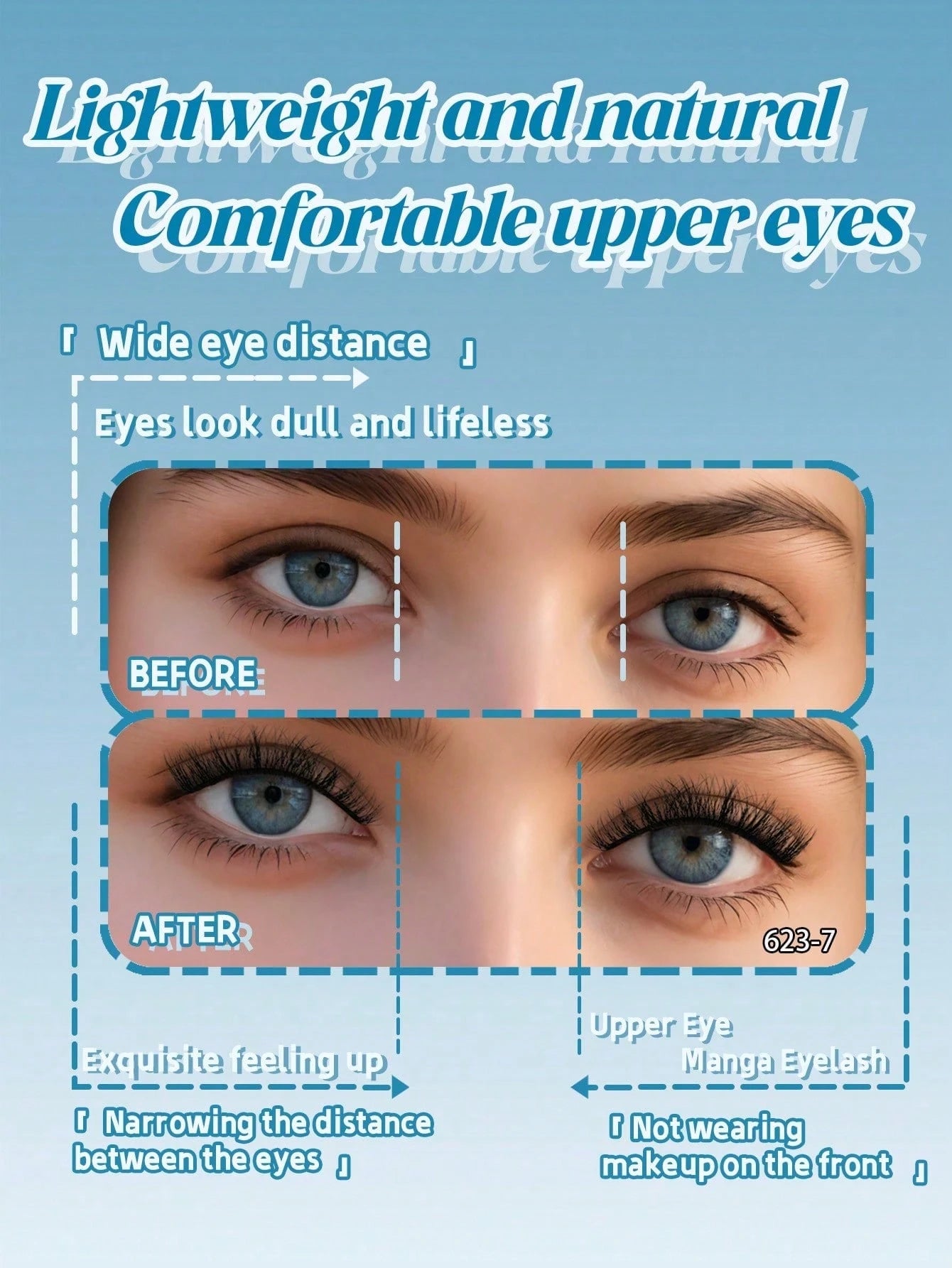 7 Pairs Outer Angle Extended Fluffy False Eyelashes Suitable For Daily Makeup Use