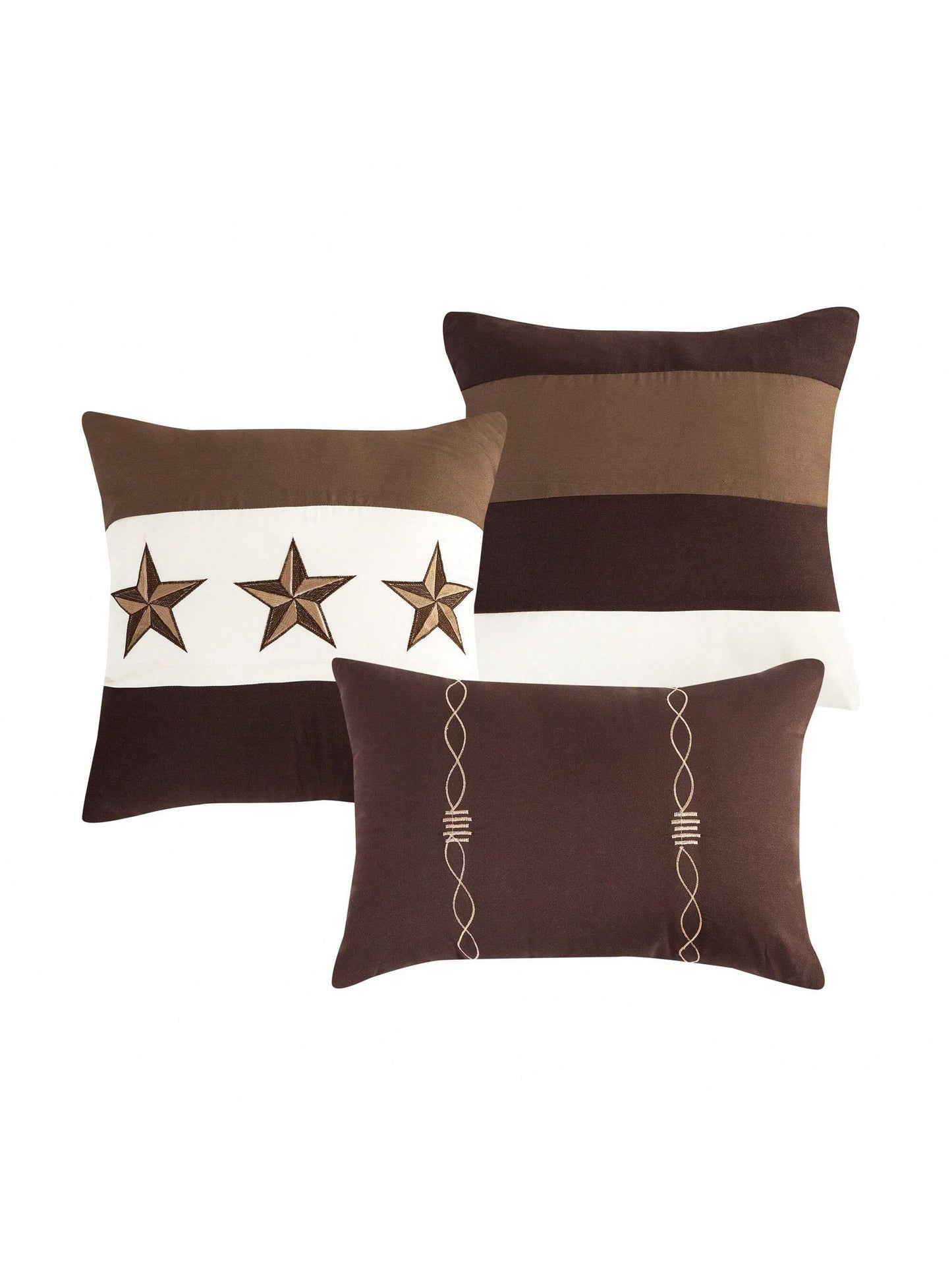 7 Pieces Modern Printed Bedding Comforter Sets With Geometric Star Pattern, Classic Color Block Patchwork Bed Set, Decorative Bed In A Bag With Down Alternative Filling