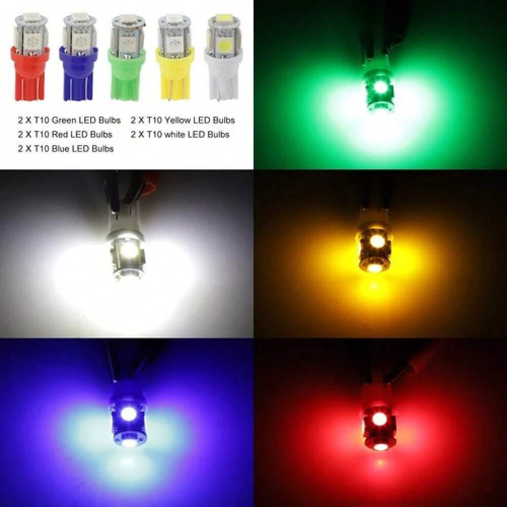 70PCS T5 T10 5050-SMD LED Speedometer Instrument Gauge Cluster Dash Light Bulbs