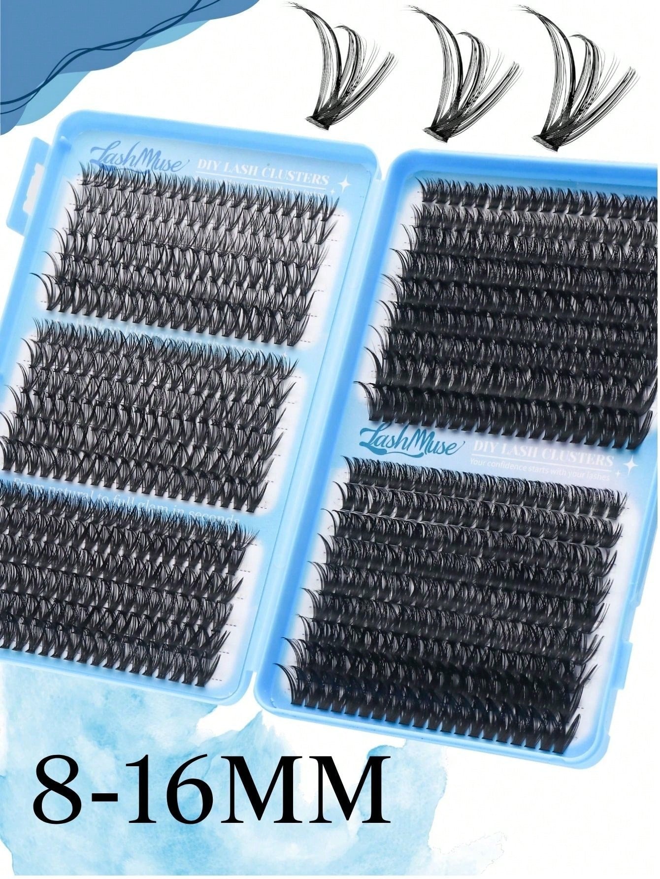 720 Clusters D-Curl High Capacity False Eyelash Book, 30D+40D+50D+60D Four Density Combination, 8-16MM Mixed Length, Zoned Single Cluster Lashes Transitioning From Fine Natural To Dense Fluffy, Mink-L
