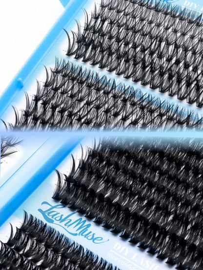 720 Clusters D-Curl High Capacity False Eyelash Book, 30D+40D+50D+60D Four Density Combination, 8-16MM Mixed Length, Zoned Single Cluster Lashes Transitioning From Fine Natural To Dense Fluffy, Mink-L
