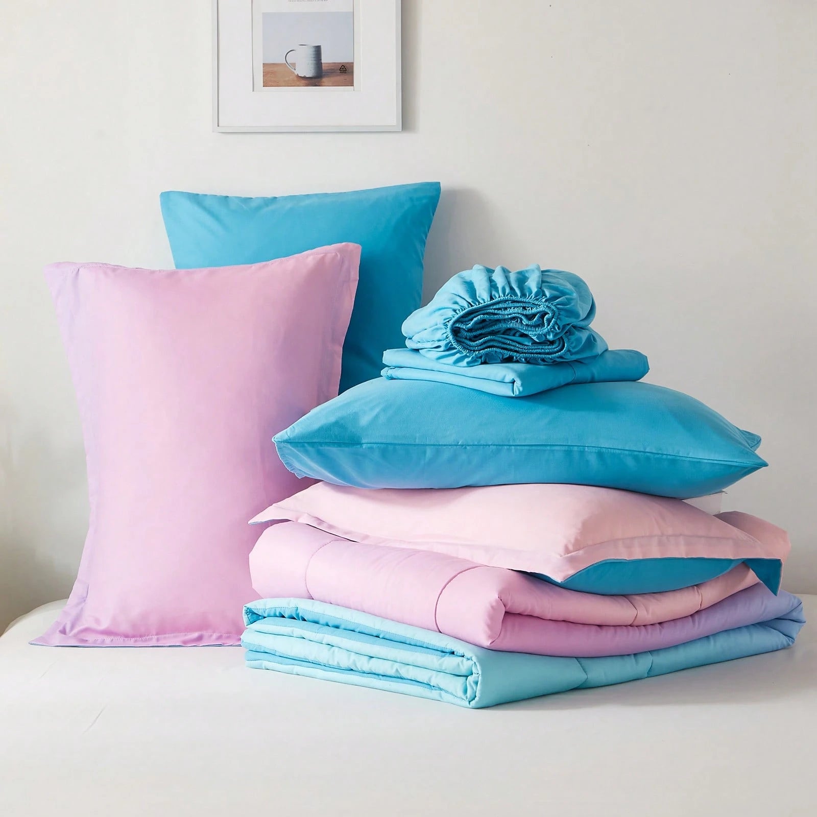 7pieces(Full/Queen/King)Lightweight Solid Comforter Set For All Seasons,Twin(5 Pieces),Soft & Comfortable Bed In A Bag Set For Student/Friends/Colleage,A Cloud-Like Sleeping Space All Year Round,Sprin