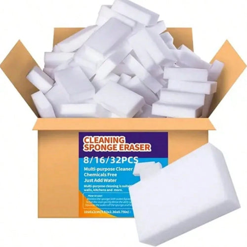 8/16/32pcs Magic Sponge Eraser Pads- Multipurpose Household Cleaning Sponges For Kitchen, Bathroom, Floors & Walls