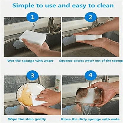 8/16/32pcs Magic Sponge Eraser Pads- Multipurpose Household Cleaning Sponges For Kitchen, Bathroom, Floors & Walls