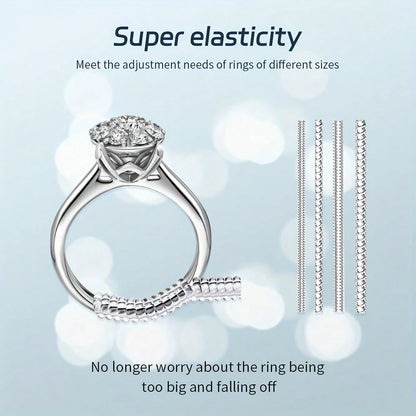 8/4pcs Invisible Ring Size Adjuster Common Size For Loose Rings, Transparent Silicone, Ring Sizers Ring Spacers Or Ring Tightener - Invisible Ring Guards - 4 Sizes Fitter, Resizer Fit Almost Any Size
