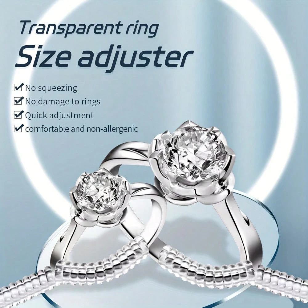 8/4pcs Invisible Ring Size Adjuster Common Size For Loose Rings, Transparent Silicone, Ring Sizers Ring Spacers Or Ring Tightener - Invisible Ring Guards - 4 Sizes Fitter, Resizer Fit Almost Any Size