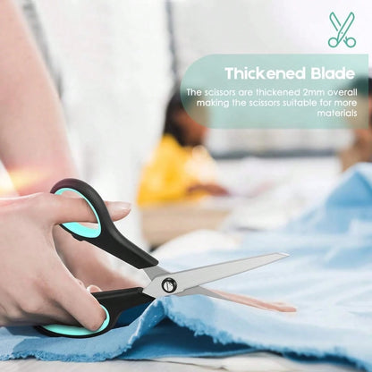8.5" Heavy Duty Scissors All Purpose For Office School Crafts Sewing| 3-Pack, Ultra-Sharp 2.5mm Stainless Blades, Comfort Grip Handles, Left & Right Handed – Teacher Desk & Classroom Must-Have