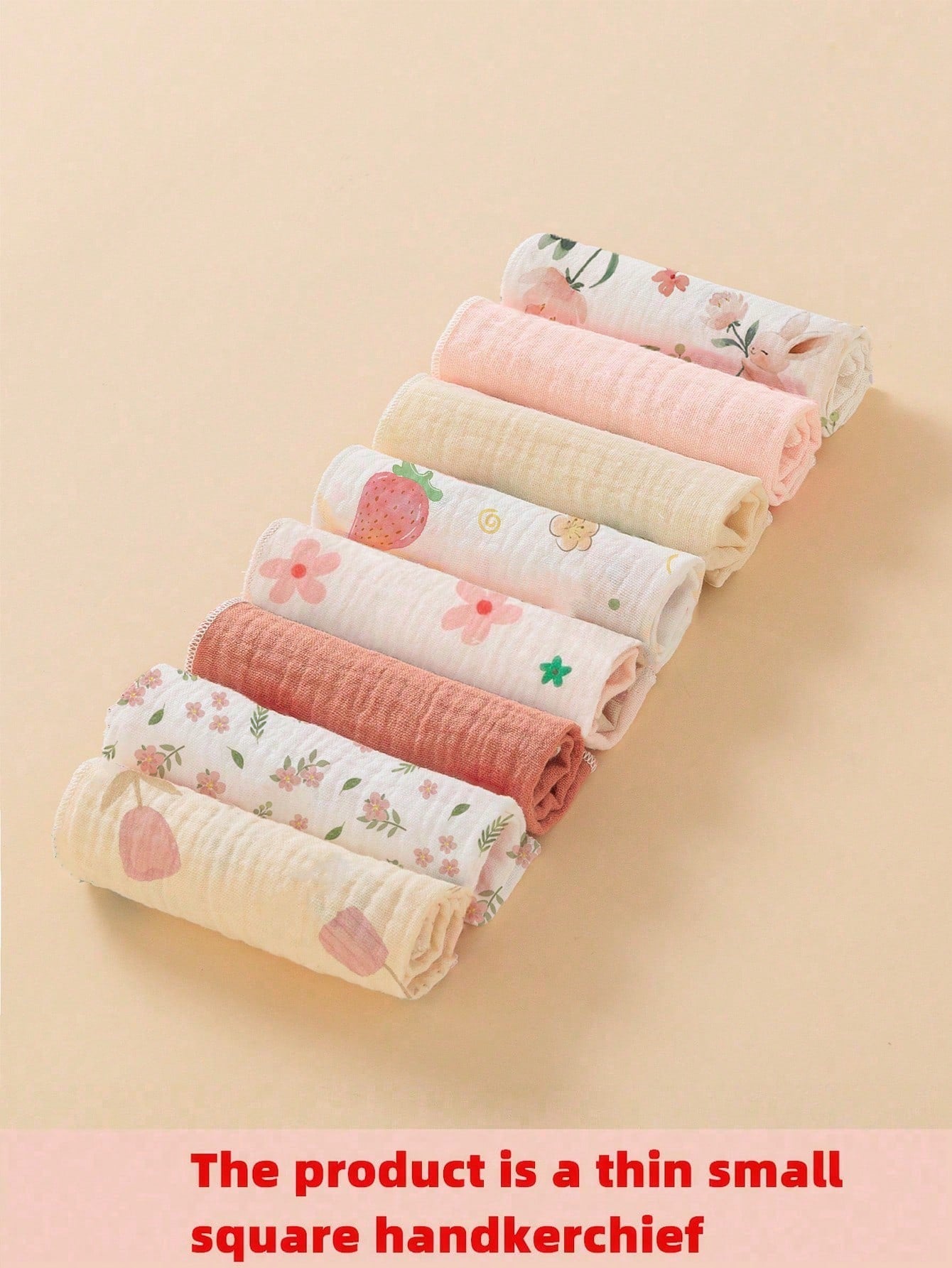 8pcs Lightweight Breathable Single-Layer Baby Bibs, Feeding Wipes, Multi-Purpose Cloths, Suitable For All Seasons