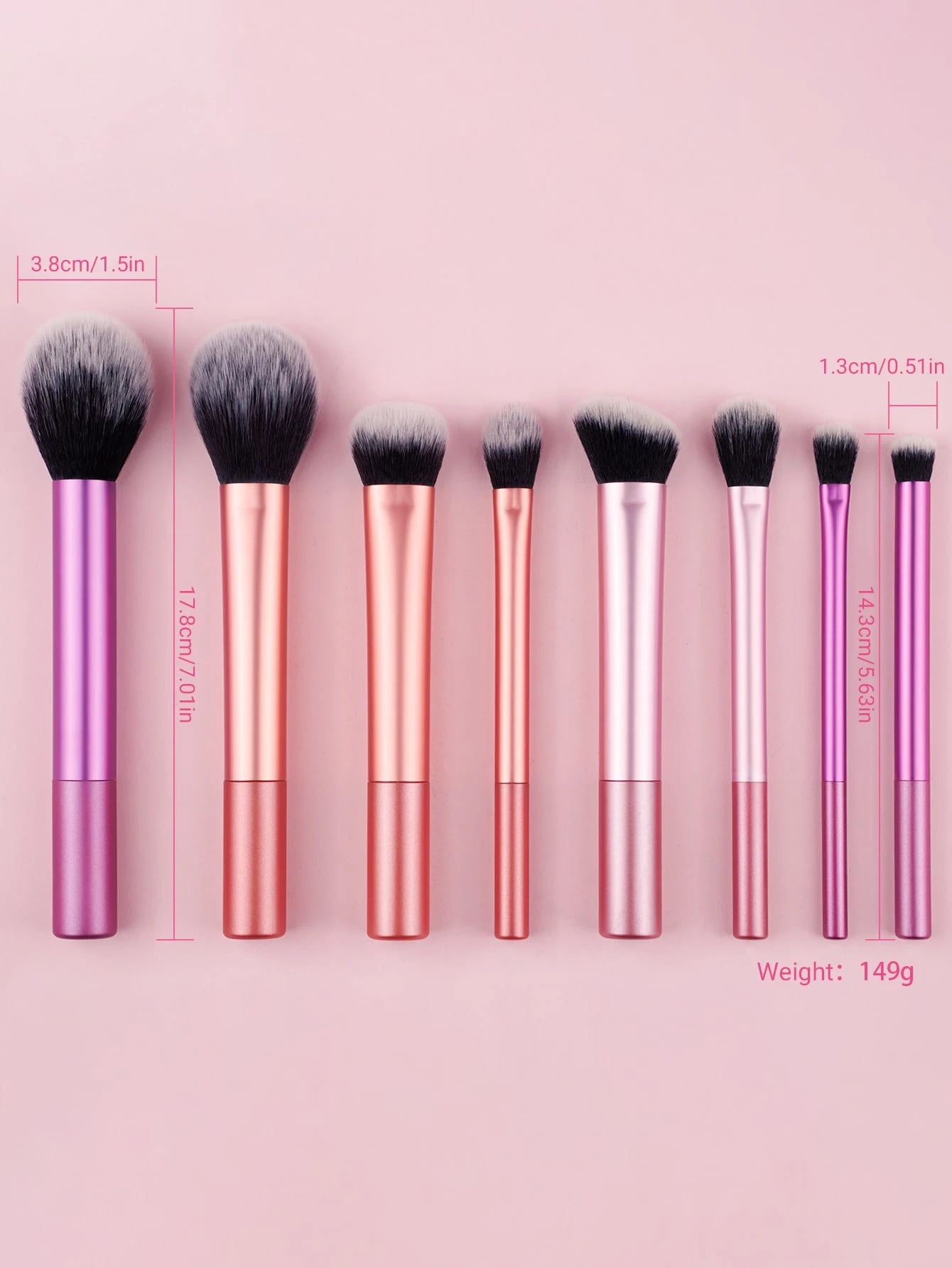 8Pcs Professional Makeup Brush Set, Including Powder Brush, Blush Brush, Contour Brush, Eyeshadow Brush, Highlighter Brush, And Other Makeup Tools,Brush Set,Makeup Brush Kit,Make Up Brush Set,Make Up