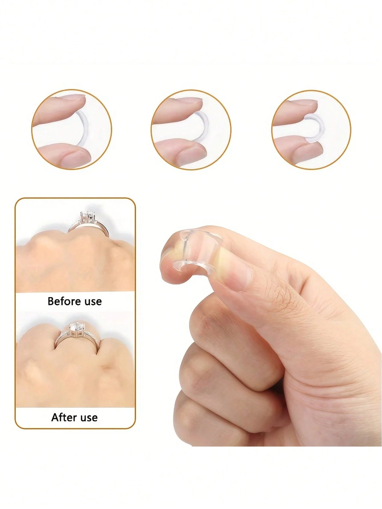 8pcs Transparent Invisible Ring Sizer- Adjustable Silicone Ring Adjuster Suitable For Engagement, Wedding And Daily Wear-, Lightweight, Easy To Use- Fits All Ring Styles, Suitable For Brides, Wedd