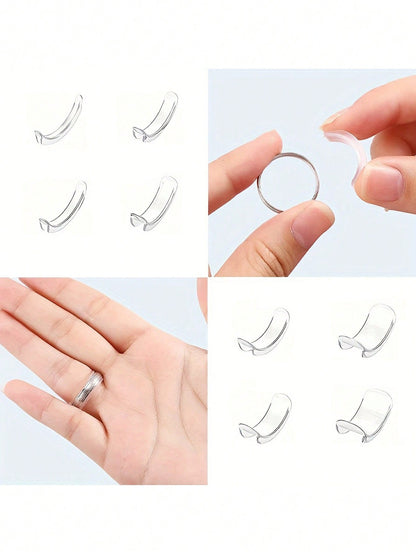 8pcs Transparent Invisible Ring Sizer- Adjustable Silicone Ring Adjuster Suitable For Engagement, Wedding And Daily Wear-, Lightweight, Easy To Use- Fits All Ring Styles, Suitable For Brides, Wedd
