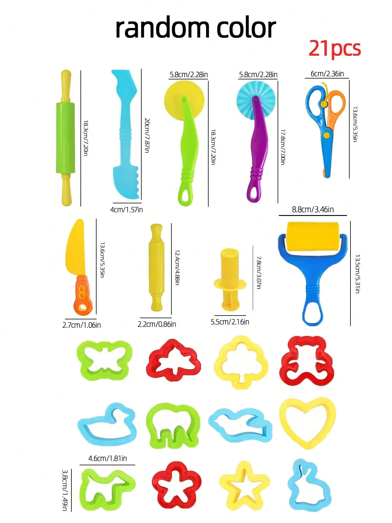 9/12/21/26PCS Colored Clay Tool Set, Including Plastic Animal Knives And Accessories, Colored Clay Crafts In Various Colors, Clay Embossing Kit With Animal/Flower/Letter Designs, Easy To Clean, Reusab