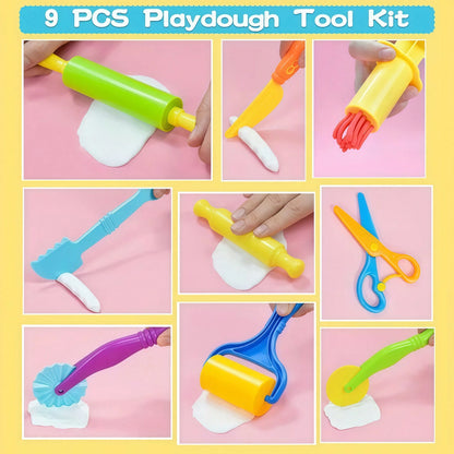 9/12/21/26PCS Colored Clay Tool Set, Including Plastic Animal Knives And Accessories, Colored Clay Crafts In Various Colors, Clay Embossing Kit With Animal/Flower/Letter Designs, Easy To Clean, Reusab