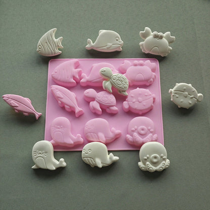 9 Styles Pink Animal Silicone Molds, Suitable For Plaster, Soap, Candle, Jewelry Making, DIY Crafts, Home Decor