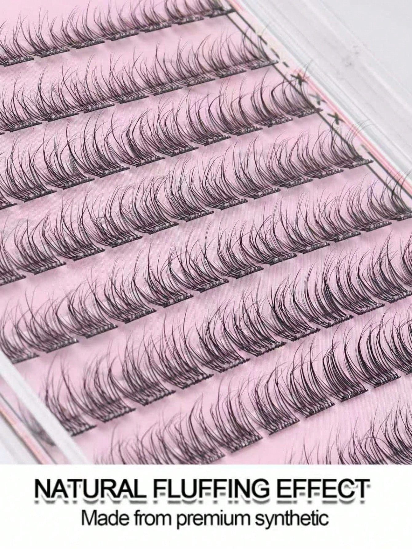 96pcs Self-Adhesive False Eyelashes- Transparent Lash Stems, Natural & Realistic, Fishscale Segmented False Lashes, C-Curl Flared Individual Lashes, Thick & Full, Suitable For Beginners, Lash Cluster