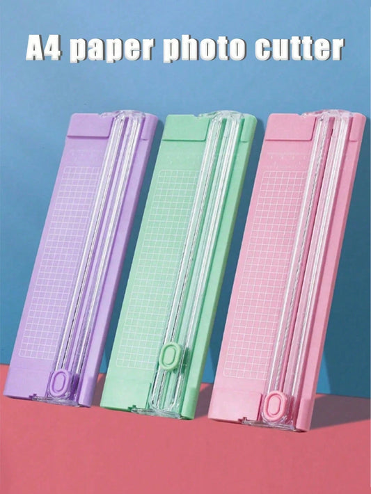 A4/A3 Paper Cutter Portable Plastic Paper Trimmer, Mini Photo Cutting Tool, Manual Desktop Slide Cutter Blade, Back To School, School Supplies