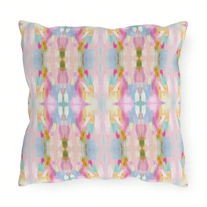 Abstract Art OUTDOOR Pillow Mirrored Patio DE1cor Pink Purple Blue Garden Pillows Balcony Modern Swimming Pool Lumbar Swing Pillows Designer