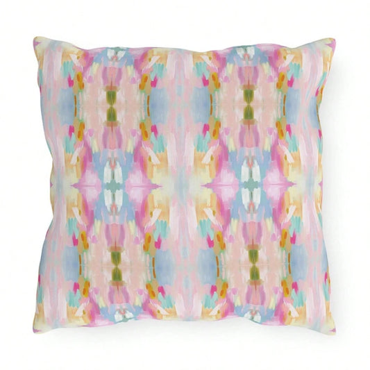 Abstract Art OUTDOOR Pillow Mirrored Patio DE1cor Pink Purple Blue Garden Pillows Balcony Modern Swimming Pool Lumbar Swing Pillows Designer
