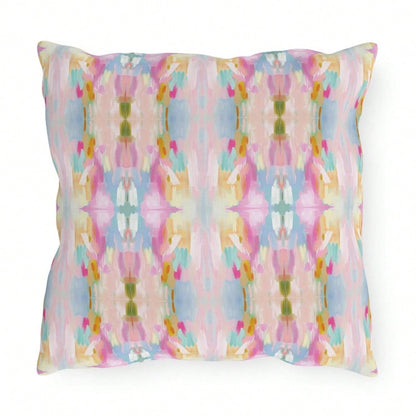 Abstract Art OUTDOOR Pillow Mirrored Patio DE1cor Pink Purple Blue Garden Pillows Balcony Modern Swimming Pool Lumbar Swing Pillows Designer