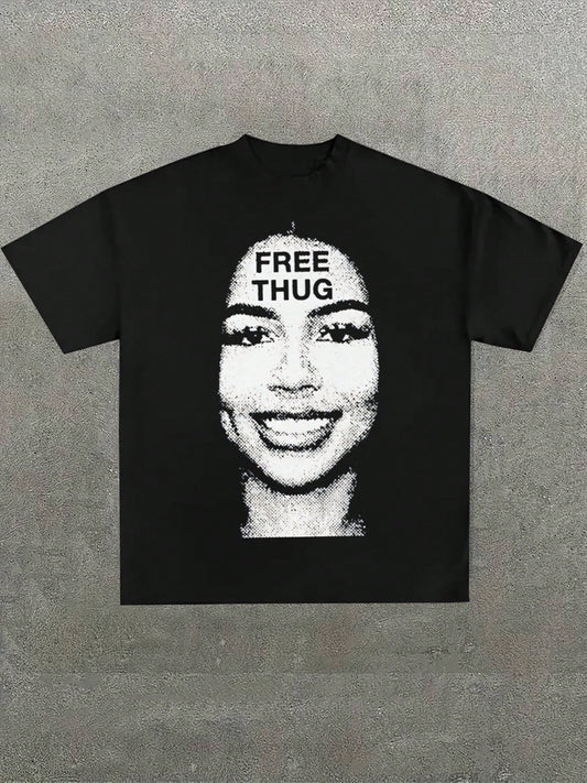 Activist- Inspired Tee: "Free Thu G" Design With A Powerful Visual Impact Casual Soft, Pure Cotton 220g Pattern Printed T-Shirt