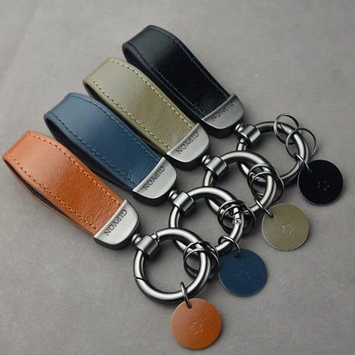 AD Top Grain Leather Key Strap Car Keychain Pendant Key Ring, Business Gift