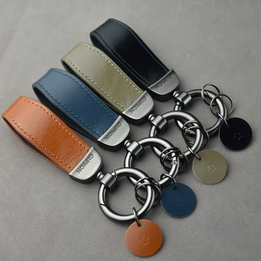 AD Top Grain Leather Key Strap Car Keychain Pendant Key Ring, Business Gift