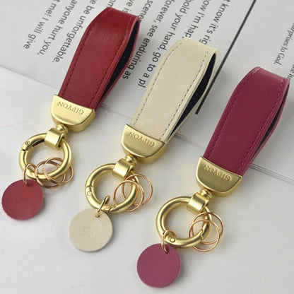 AD Top Grain Leather Key Strap Car Keychain Pendant Key Ring, Business Gift