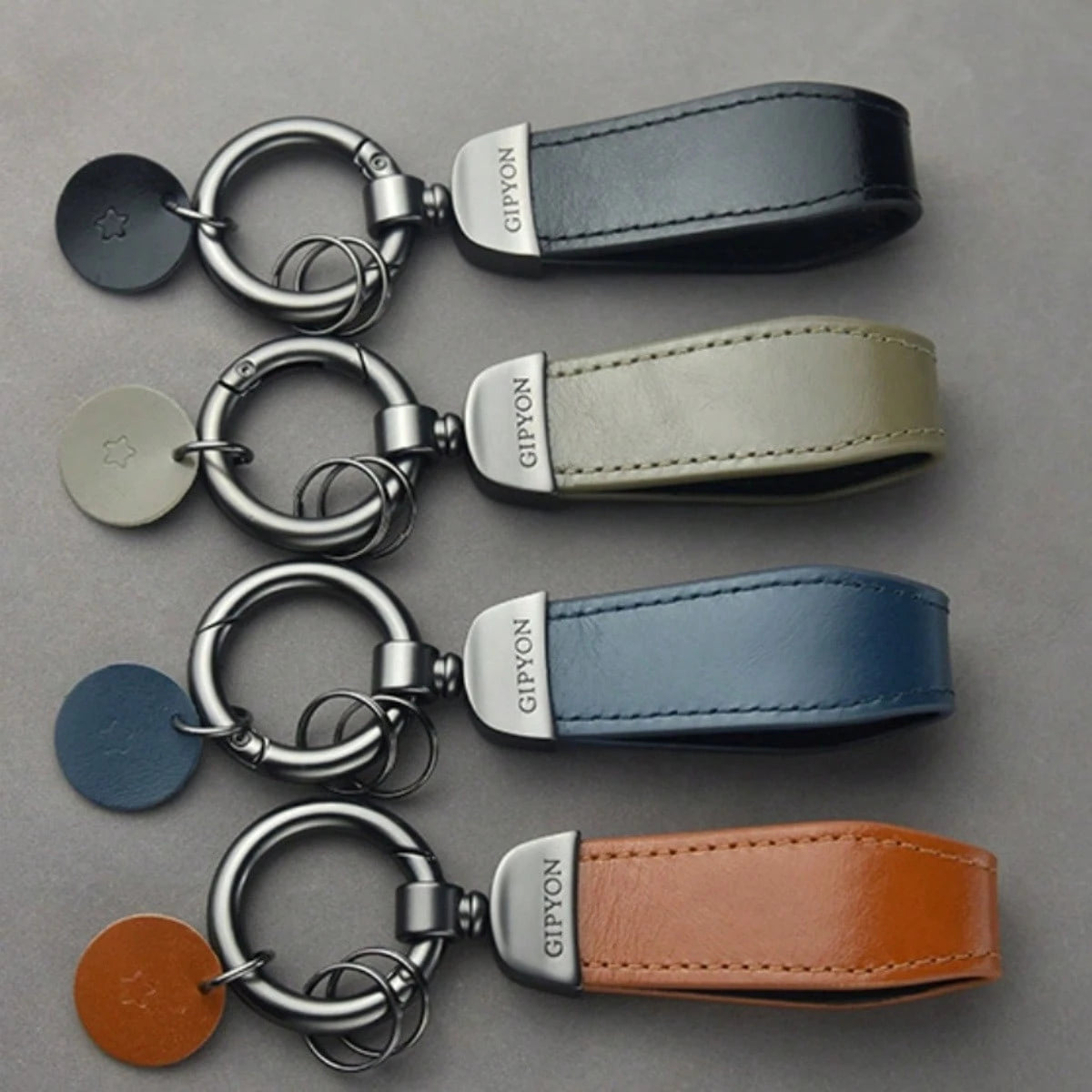 AD Top Grain Leather Key Strap Car Keychain Pendant Key Ring, Business Gift