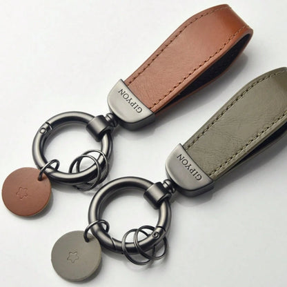 AD Top Grain Leather Key Strap Car Keychain Pendant Key Ring, Business Gift