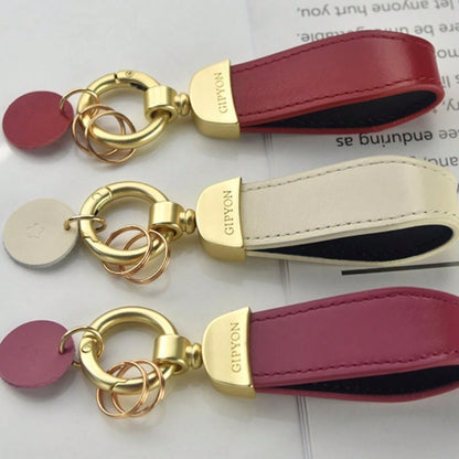AD Top Grain Leather Key Strap Car Keychain Pendant Key Ring, Business Gift
