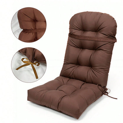 Adirondack Chair Cushion, 110x50x10cm Waterproof Tufted Patio Chair Pad With Elastic Straps, Dome-Shaped Colorfast Cushion For Indoor/Outdoor Use, High-Back Thickened Rocking Chair Seat Cushion For Pa