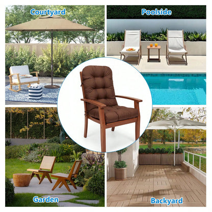 Adirondack Chair Cushion, 110x50x10cm Waterproof Tufted Patio Chair Pad With Elastic Straps, Dome-Shaped Colorfast Cushion For Indoor/Outdoor Use, High-Back Thickened Rocking Chair Seat Cushion For Pa