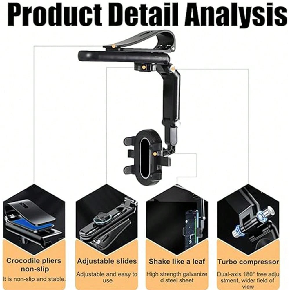 Adjustable Cantilever Sun Visor Multi-Joint Long Arm Fashionable Car Phone Holder Multifunctional Suitable For Navigation And Universal Car Accessories, Gift For Men Women