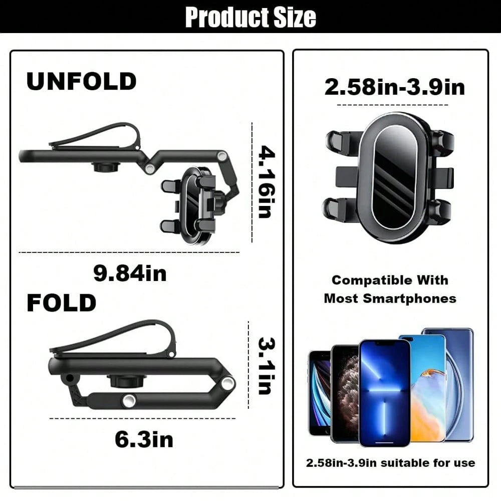 Adjustable Cantilever Sun Visor Multi-Joint Long Arm Fashionable Car Phone Holder Multifunctional Suitable For Navigation And Universal Car Accessories, Gift For Men Women