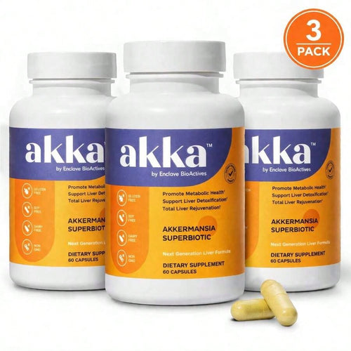 AKKA 3 Pack Premium Liver Cleanse Detox & Repair Superbiotic- Supports Liver Health & Function, Boosts Energy, Digestion & Metabolism With Bioavailable Pasteurized Akkermansia, Non-GMO, Gluten-Free