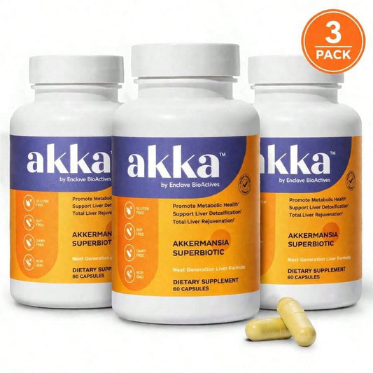 AKKA 3 Pack Premium Liver Cleanse Detox & Repair Superbiotic- Supports Liver Health & Function, Boosts Energy, Digestion & Metabolism With Bioavailable Pasteurized Akkermansia, Non-GMO, Gluten-Free
