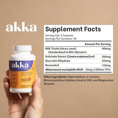 AKKA 3 Pack Premium Liver Cleanse Detox & Repair Superbiotic- Supports Liver Health & Function, Boosts Energy, Digestion & Metabolism With Bioavailable Pasteurized Akkermansia, Non-GMO, Gluten-Free
