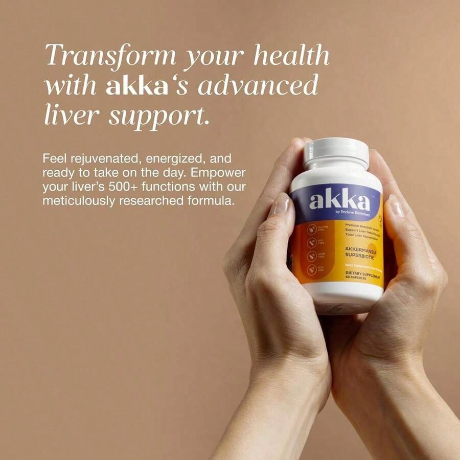 AKKA 3 Pack Premium Liver Cleanse Detox & Repair Superbiotic- Supports Liver Health & Function, Boosts Energy, Digestion & Metabolism With Bioavailable Pasteurized Akkermansia, Non-GMO, Gluten-Free