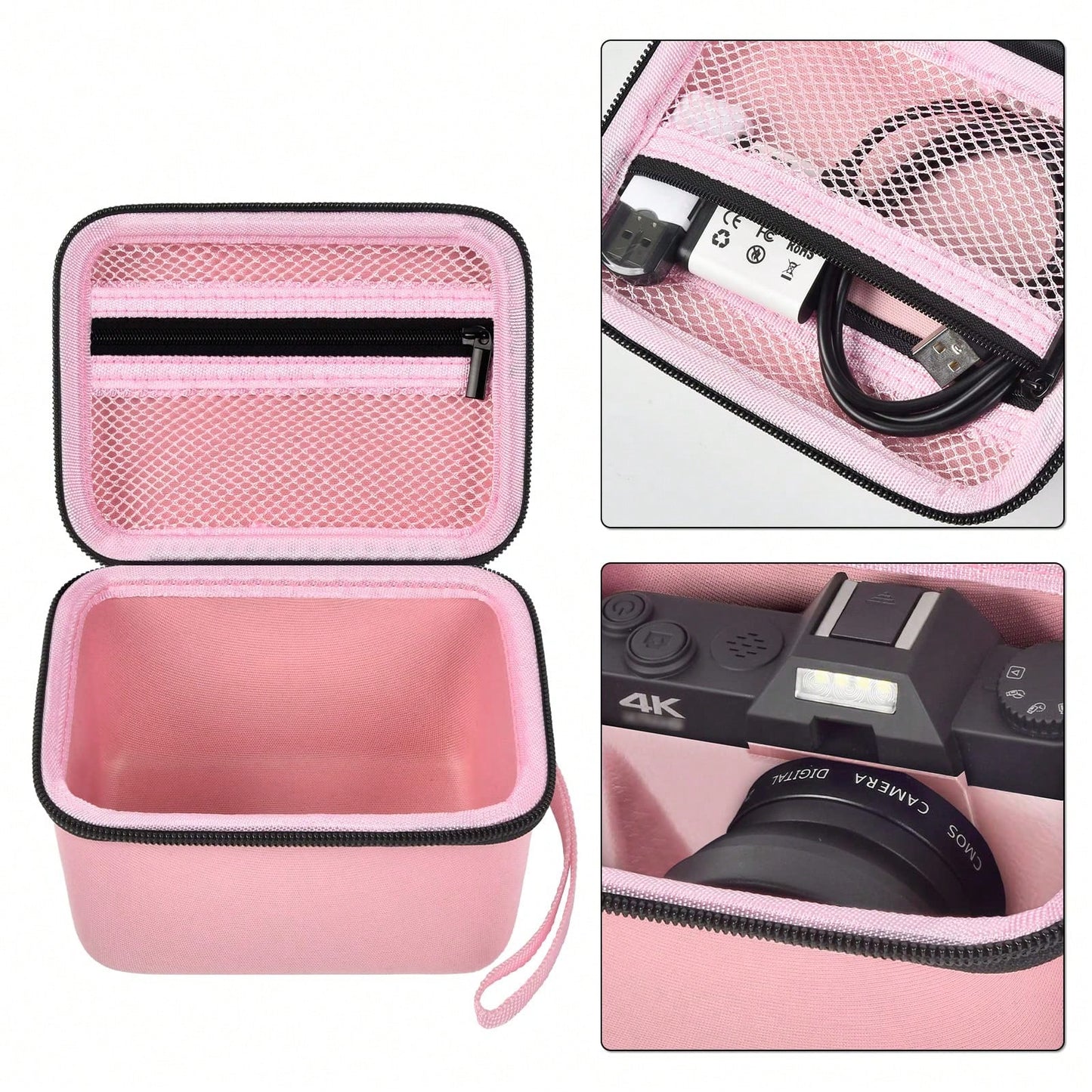 ALKOO Vlogging Camera Case Compatible With Duluvulu TEBNGIHNM Zheozeig Oiadek 4K Digital Camera Travel Storage Bag For Lens Cable Accessories Gear Case Only