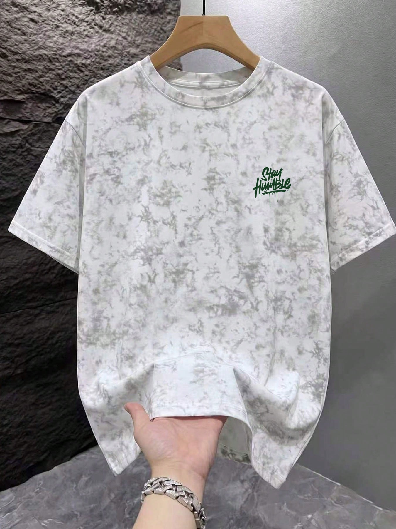 American Tie-Dye Short Sleeve T-Shirt Men 2026 New Summer Round Neck Casual Versatile Print Half Sleeve Pattern Loose Street Style Top