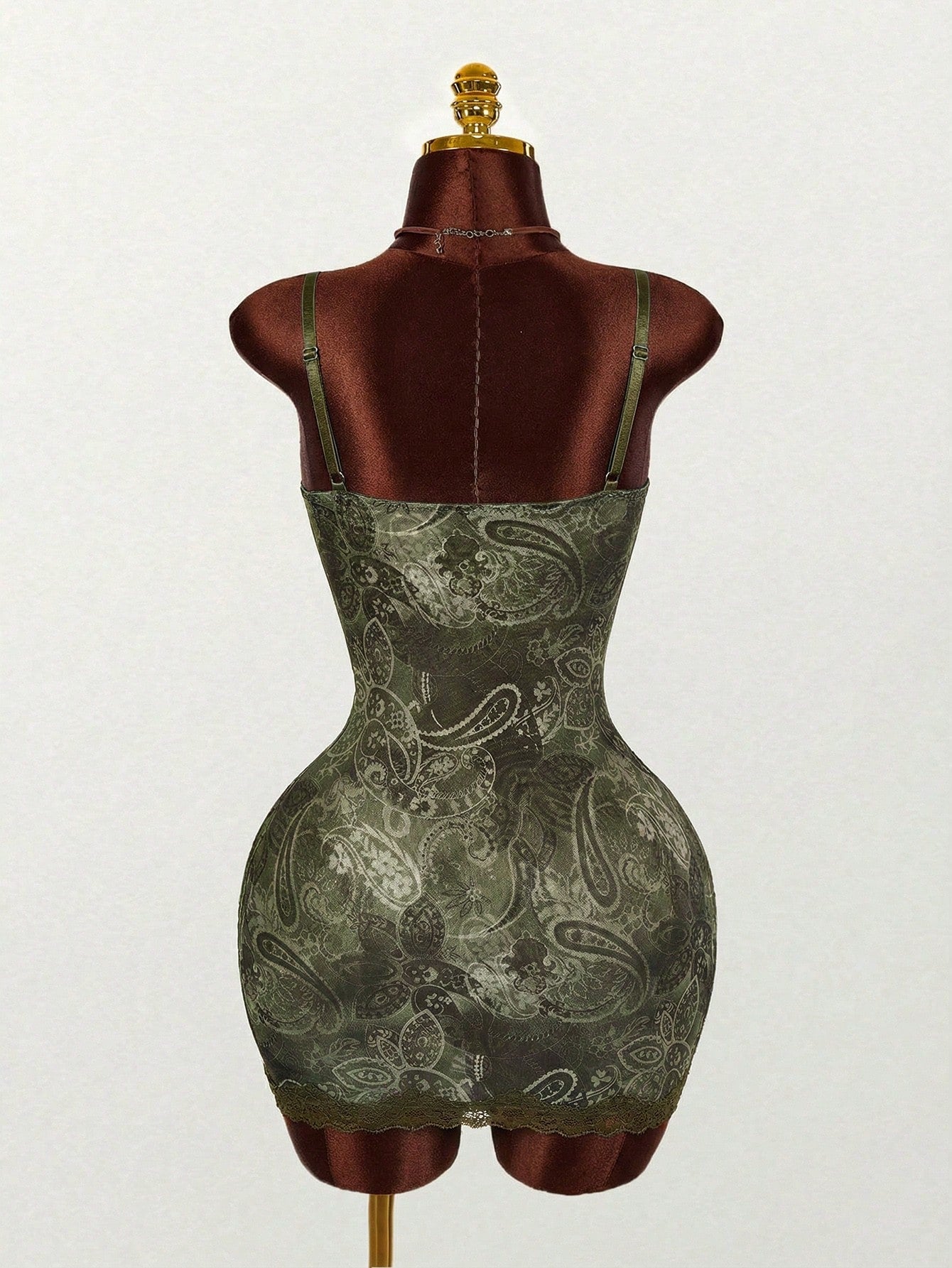 Amplova Lace Cup Detail Tropical Floral Mesh Bodycon Mini Dress,Bohemian Tropical Sexy Clothes Vacation Night Out Burnt Orange Summer