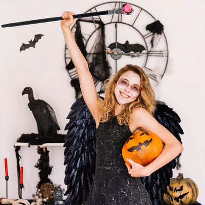 Angel Wings Costume Accessory, Adult Realistic Feather Wings, Lightweight Fairy Wings For Halloween And Christmas, Women's Dress Accessory, White, Black