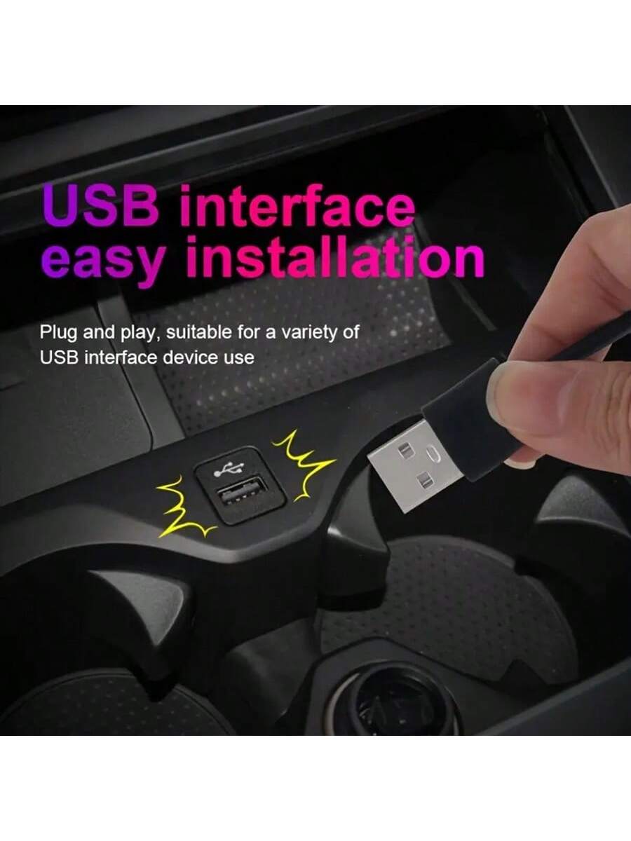 APP Control Car Interior LED Light Bar, RGB 5 In 1 Ambient Light Kit, 275.59 Inch Fiber Optic 8 Color Car Neon Lights Synchronized Music, Automotive Products LED Strip Lights, Car Accessories Dirt Bik