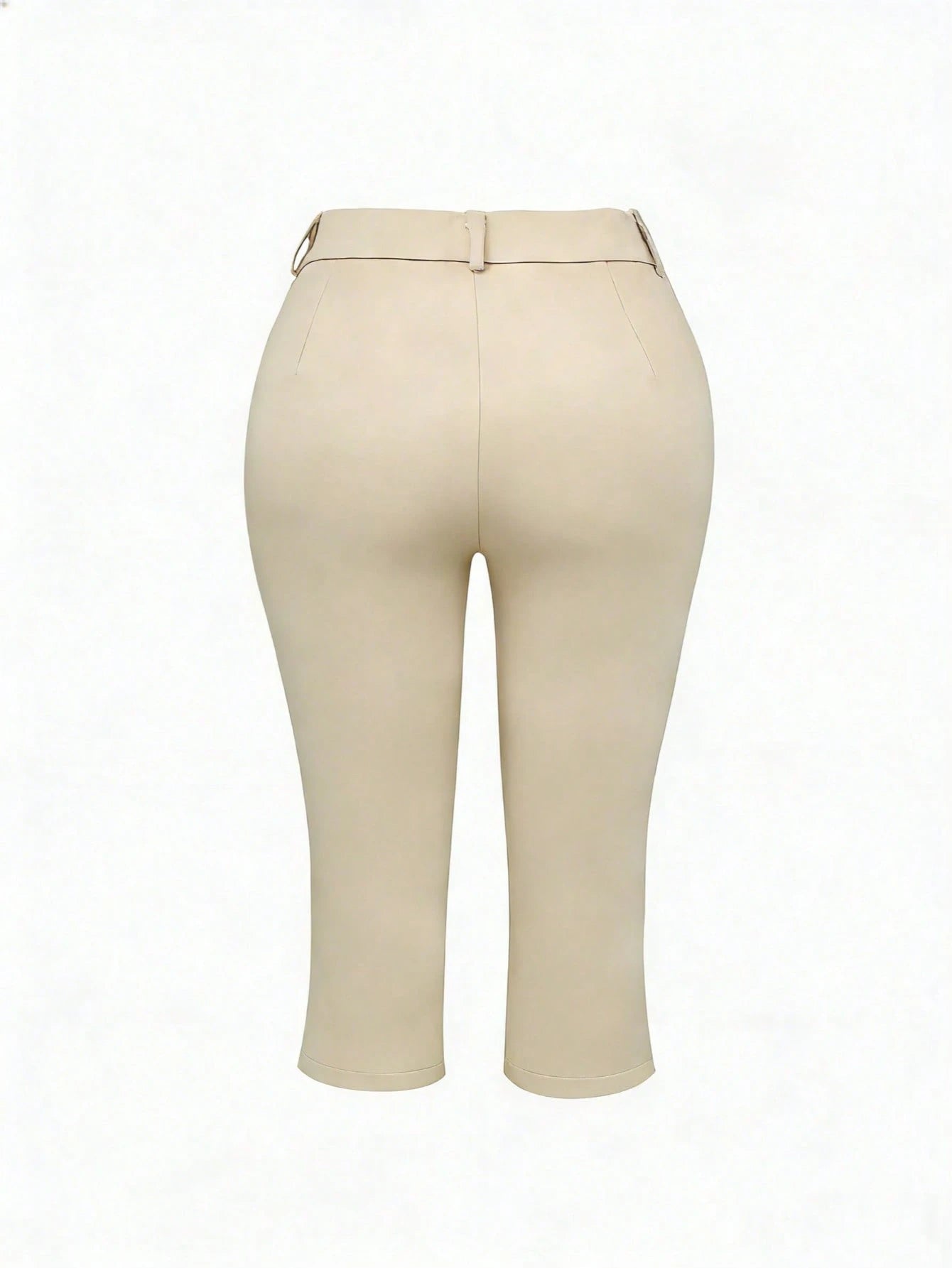 Apperloth A Apperloth Women's Lightweight Elegant Khaki Elastic Slit Hem Leggings, Skinny Fit Slim Capri Pants With Zipper, Casual Everyday & Date Wear Summer