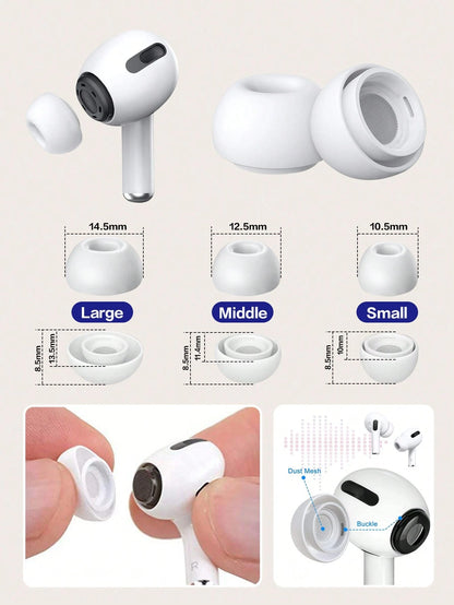 Apple Ear Tips, 3 Sizes, 3 Pairs, Compatible With Airpods Pro