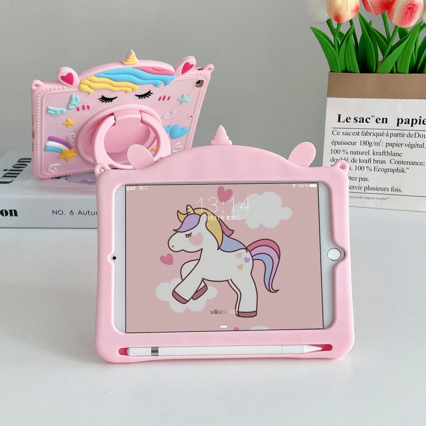 Apple Pink 1pc Unicorn Design Case Compatible With Pad Compatible With IPad 9th Gen/IPad 10th Generation Kawaii