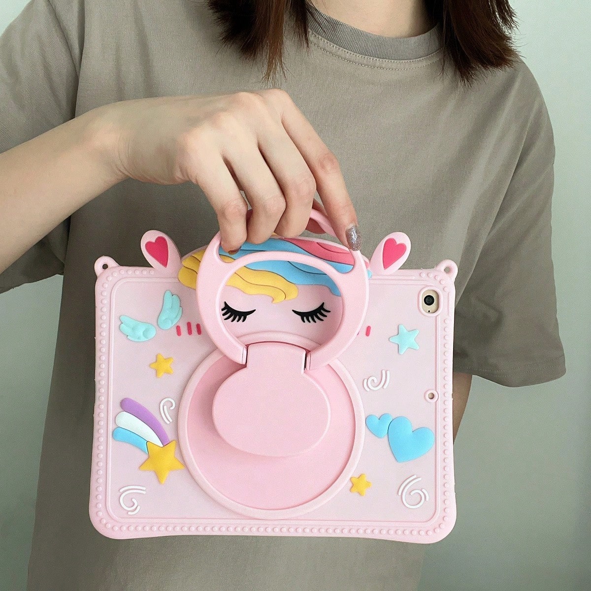 Apple Pink 1pc Unicorn Design Case Compatible With Pad Compatible With IPad 9th Gen/IPad 10th Generation Kawaii