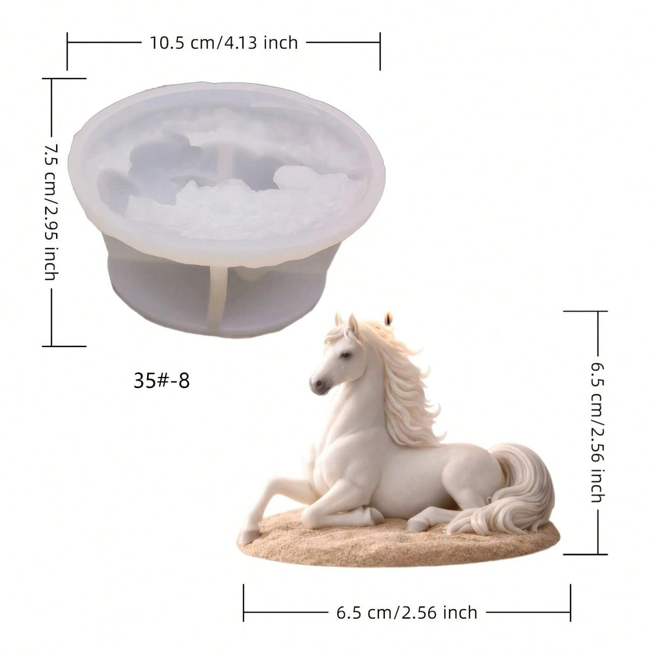 Arabian Horse Resin Silicone Candle Mold| Suitable For Displaying Plaster Statues, Epoxy Resin And Plaster Furniture Decor. Reusable, Easy Release, Fine Hair Texture Design. Suitable For Aromatherapy