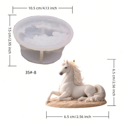 Arabian Horse Resin Silicone Candle Mold| Suitable For Displaying Plaster Statues, Epoxy Resin And Plaster Furniture Decor. Reusable, Easy Release, Fine Hair Texture Design. Suitable For Aromatherapy